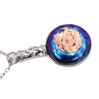 Mystical Tree of Life Necklace, Silver Celtic Knot Pendant Crystal B106