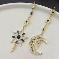925 Silver needle asymmetrical earrings female fashion Korean temperament B156