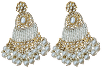 Elegant Bollywood Inspired Gold Kundan Earrings - Traditional Indian Jewelry 174
