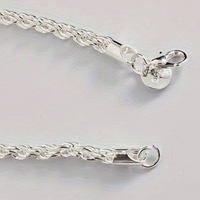 925 Sterling Silver 4MM Rope Chain Bracelet with Heart Charm, 20CM Length 150