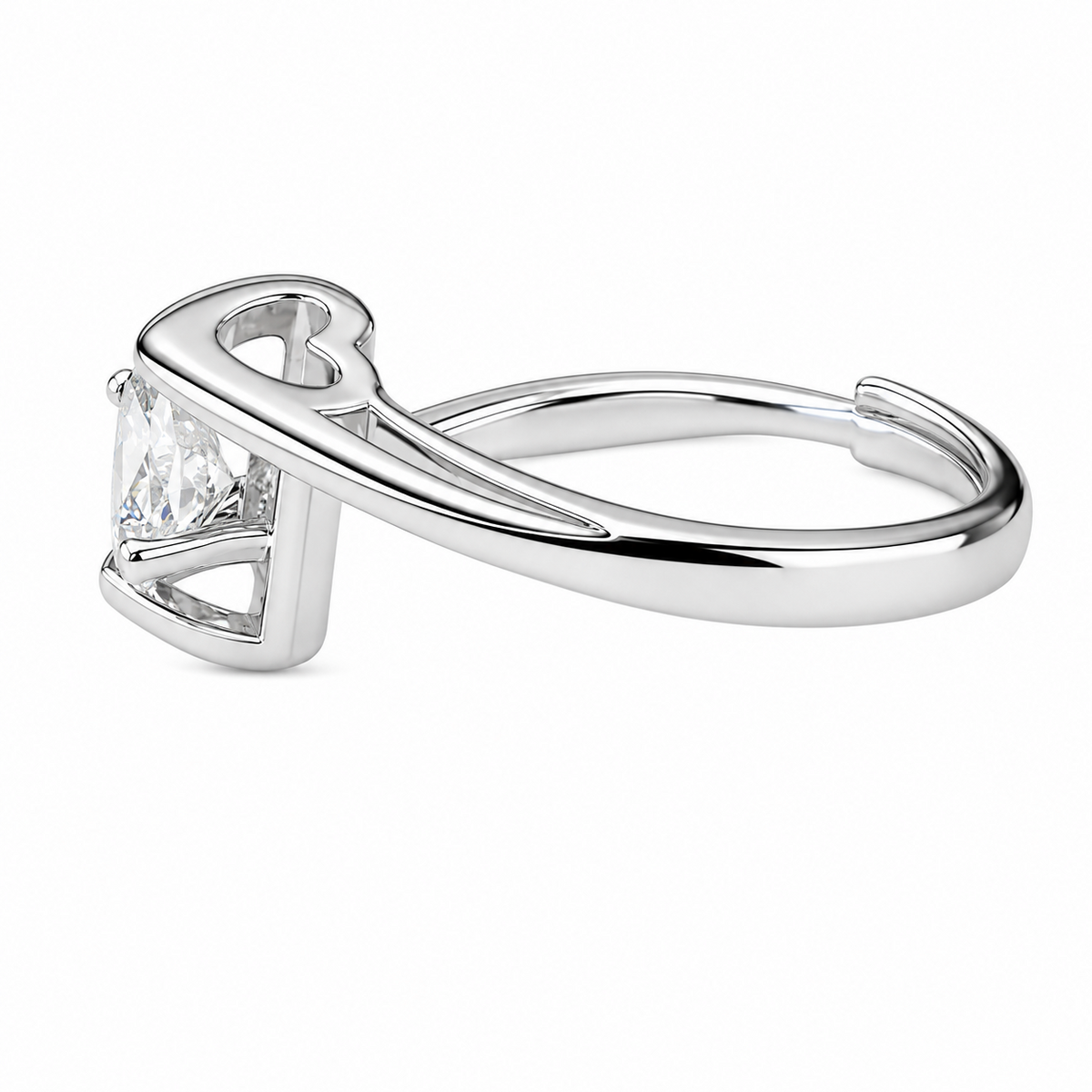 Women's Adjustable Solitaire Zircon Ring, Round Brilliant Cut Engagement 1612
