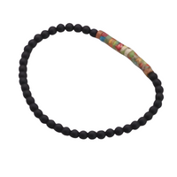 Mixed Emperor Stone & Onyx Minimalist Bracelet, 4mm Beaded Strand b128