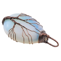 Opal Tree Of Life Pendant Necklace For Women Oval Opalescent Gemstone State 1345