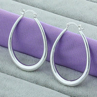 925 Sterling Silvery Double Hoop Earrings For Women - Vintage Boho Style 146