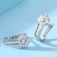 925 Sterling Silver-Plated Zircon Flower Earrings Women – Sparkling Floral 853