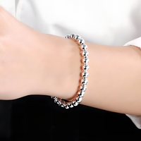 925 Sterling Silver Bracelet Exquisite 6MM Beads Women Fashion 18 - 20CM - 1769