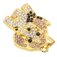 Gold Plated Beagle Pendant Necklace with Cubic Zirconia Crystals, Animal  B230