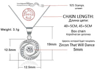 925 Sterling Silver Women Jewelry Gift Round Whirl Pendant Necklaces Fashion 263