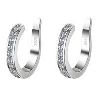 925 Sterling Silver CZ Ear Cuff, No Piercing Crystal Ear Climber, Zirconia 330