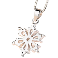 Sparkling Snowflake Pendant Necklace for Women – Brilliant Crystal Ice-Star 462