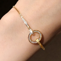 Unified Jewellery Gold-Plated Circle Link Bracelet Women – Sparkling Crystal 907