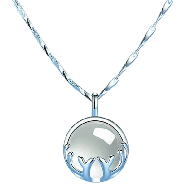 925 Silver Plated Moonstone Antler Pendant Necklace - Romantic Jewelry Gift 68