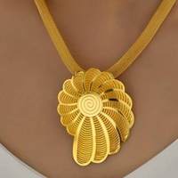 Luxury Conch Bridal Necklace & Drop Earrings Set, Elegant Women's Jewellery 130