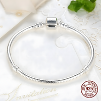 925 Sterling Silver-Plated Snake Chain Bracelet Women – Classic Charm 849