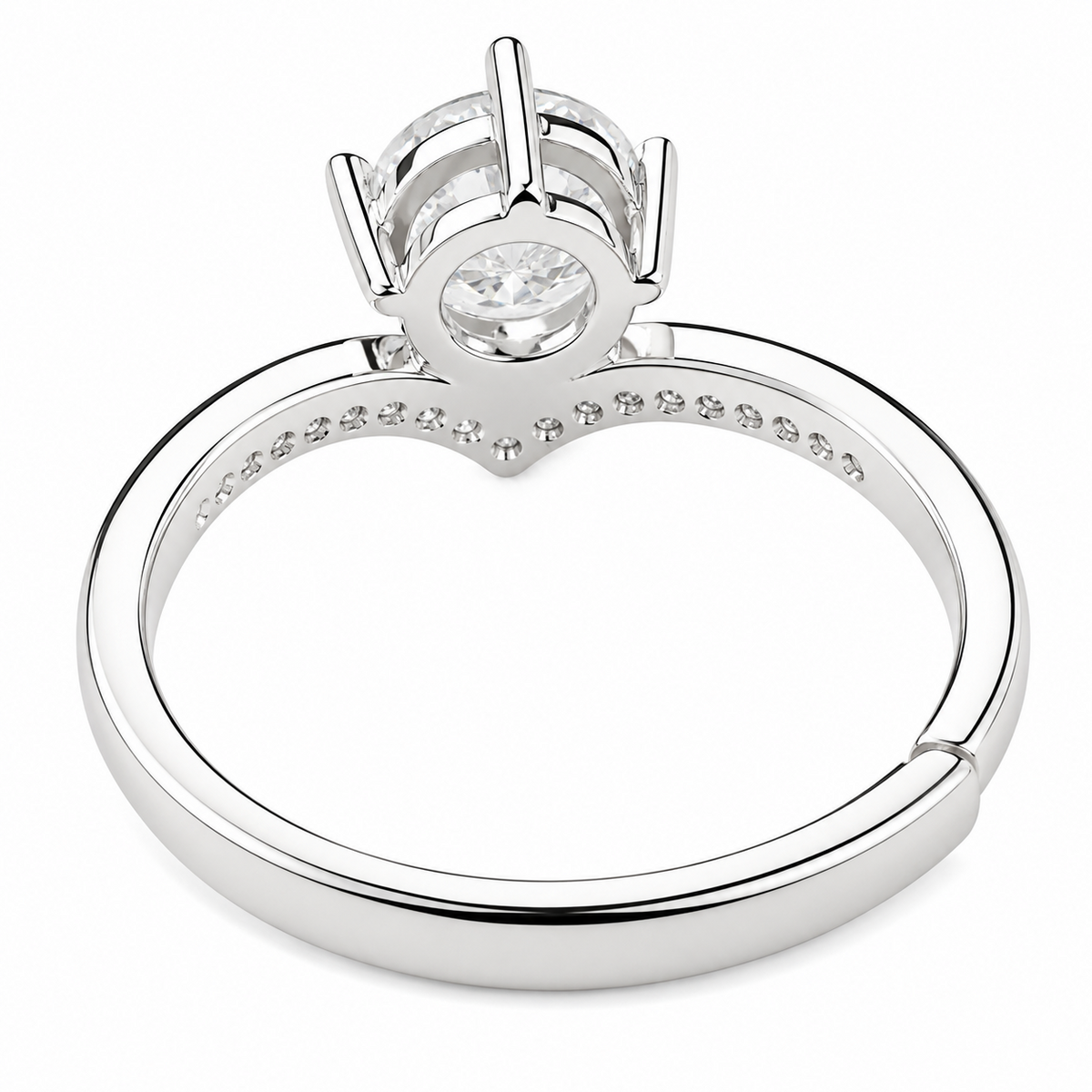 Twisted Pave Engagement Ring For Women Round Brilliant Cut Zircon Solitaire 1606