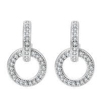 925 Sterling Silver Rhinestone Drop Earrings, Punk Rock Arch Bridge Dangle 322
