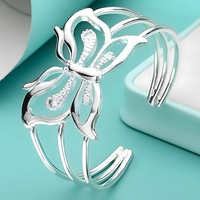 Unified Jewellery Premium Butterfly Crystal Open Cuff Bracelet for Women 1837