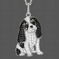 Cavalier King Charles Spaniel Dog Pendant Necklace For Women Silver Tone B241