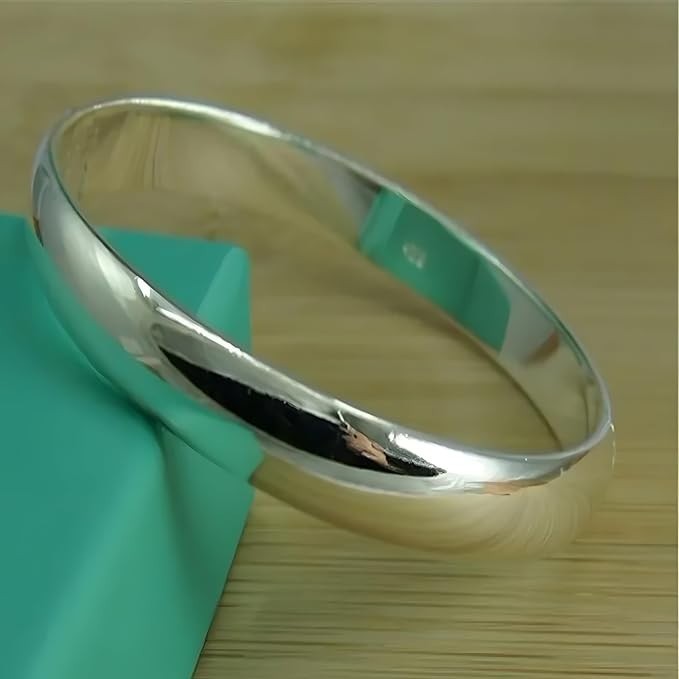 Adjustable 925 Sterling Silver Open Cuff Bangle Bracelet - Trendy Style 399