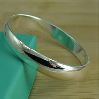 Adjustable 925 Sterling Silver Open Cuff Bangle Bracelet - Trendy Style 399