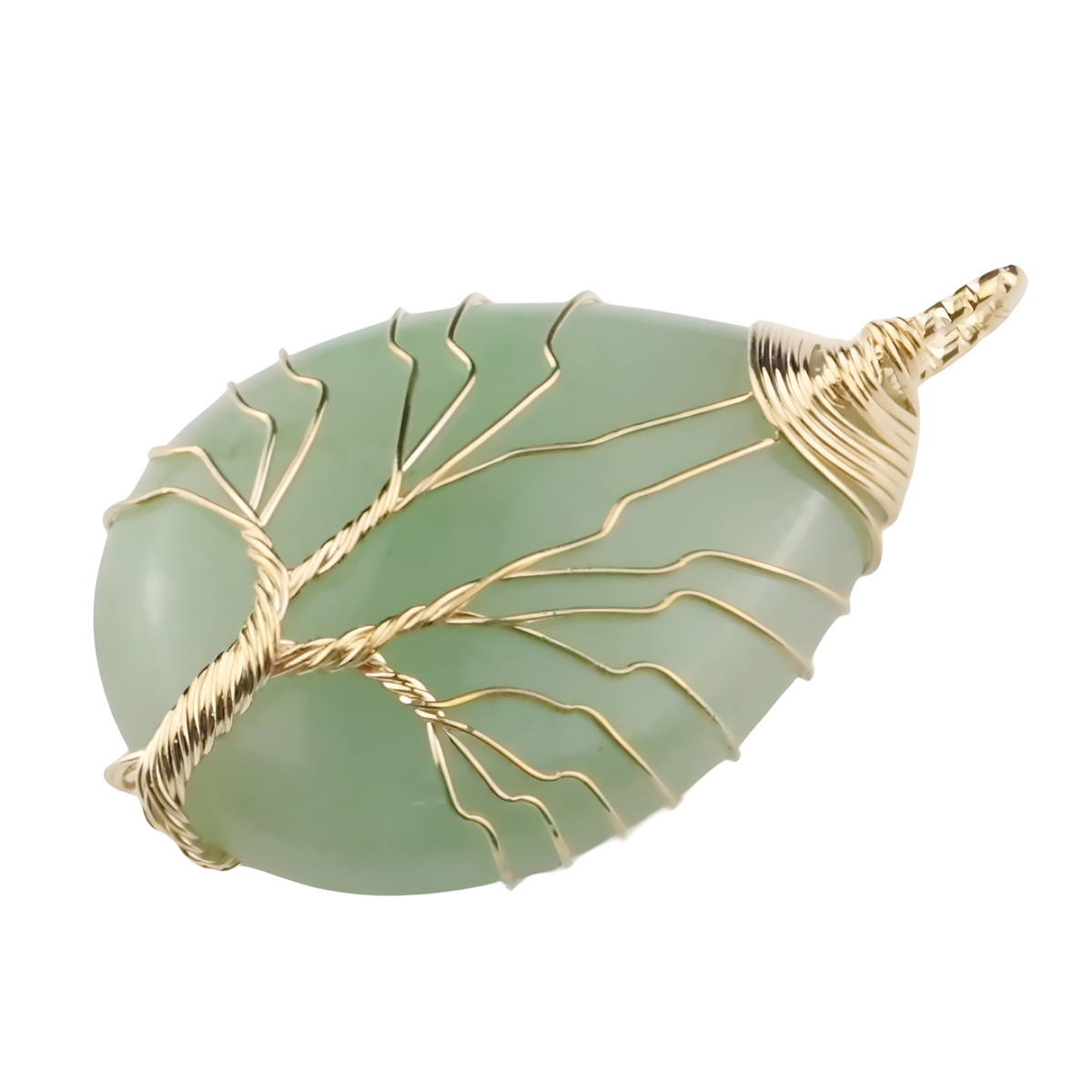 Green Aventurine Oval Tree Of Life Pendant Necklace For Women Statement Gem 1340