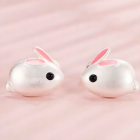 Rabbit Earrings for Women – 925 Silver-Plated Copper Alloy Cute Animal Studs 956