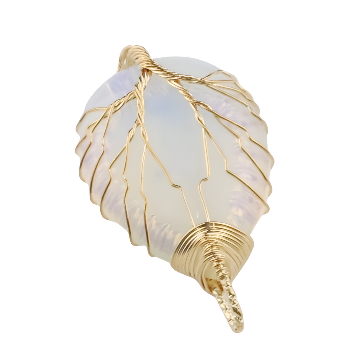 Gold Opal Tree Of Life Pendant Necklace For Women Opalescent Oval Gemstone 1339