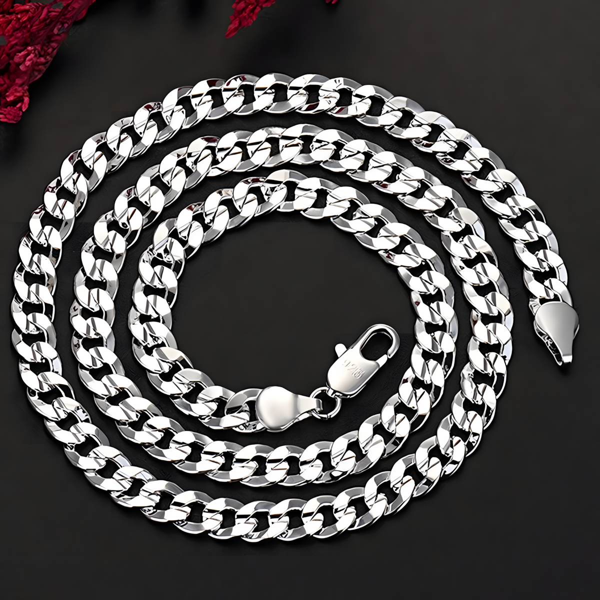 Elegant Sterling Silver Braided Link Chain Bracelet and Necklace Set Classic 429