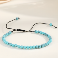 4mm Mini Energy Gemstone Bracelets, Natural Stone Beaded Strand Om Symbol B114