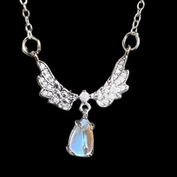 Angel Wings Pendant Necklace for Women, Copper Alloy Silver Colour Necklace 1292