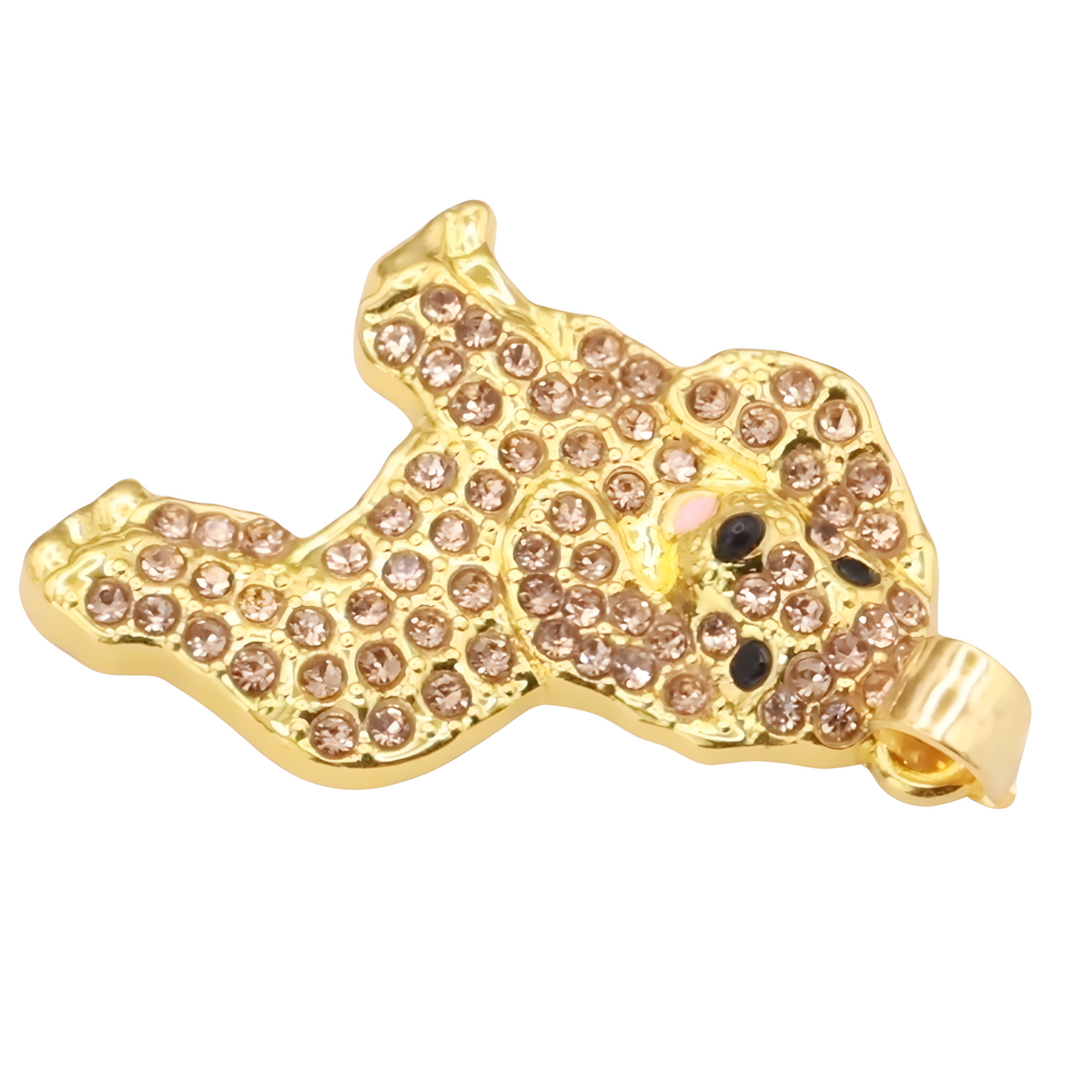 Spaniel Dog Pendant Necklace For Women Gold Tone Look Crystal Animal Charm  B236