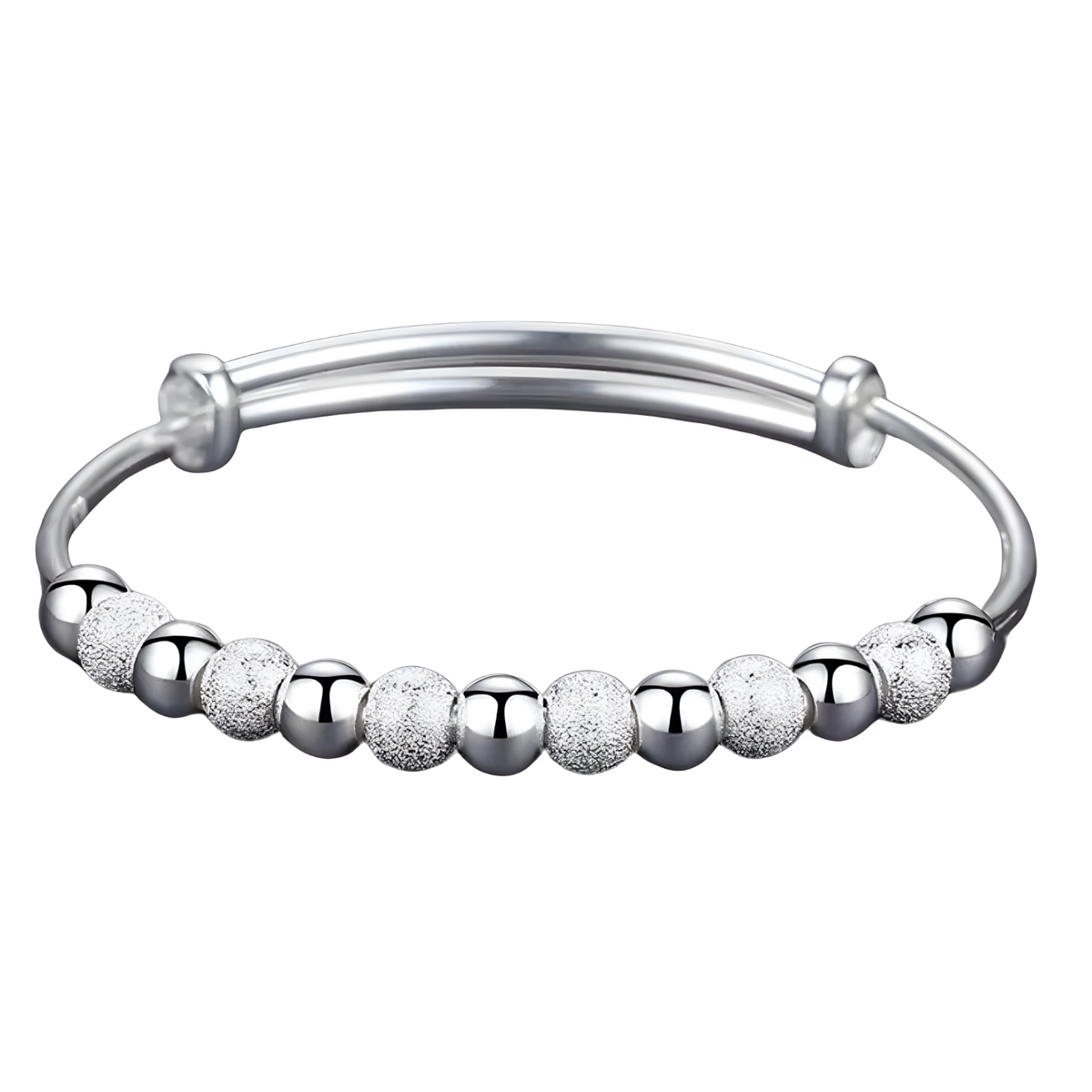 925 Silver-Color Luxury Beads Bracelets Bangles Cute For Women Fashion Party 456