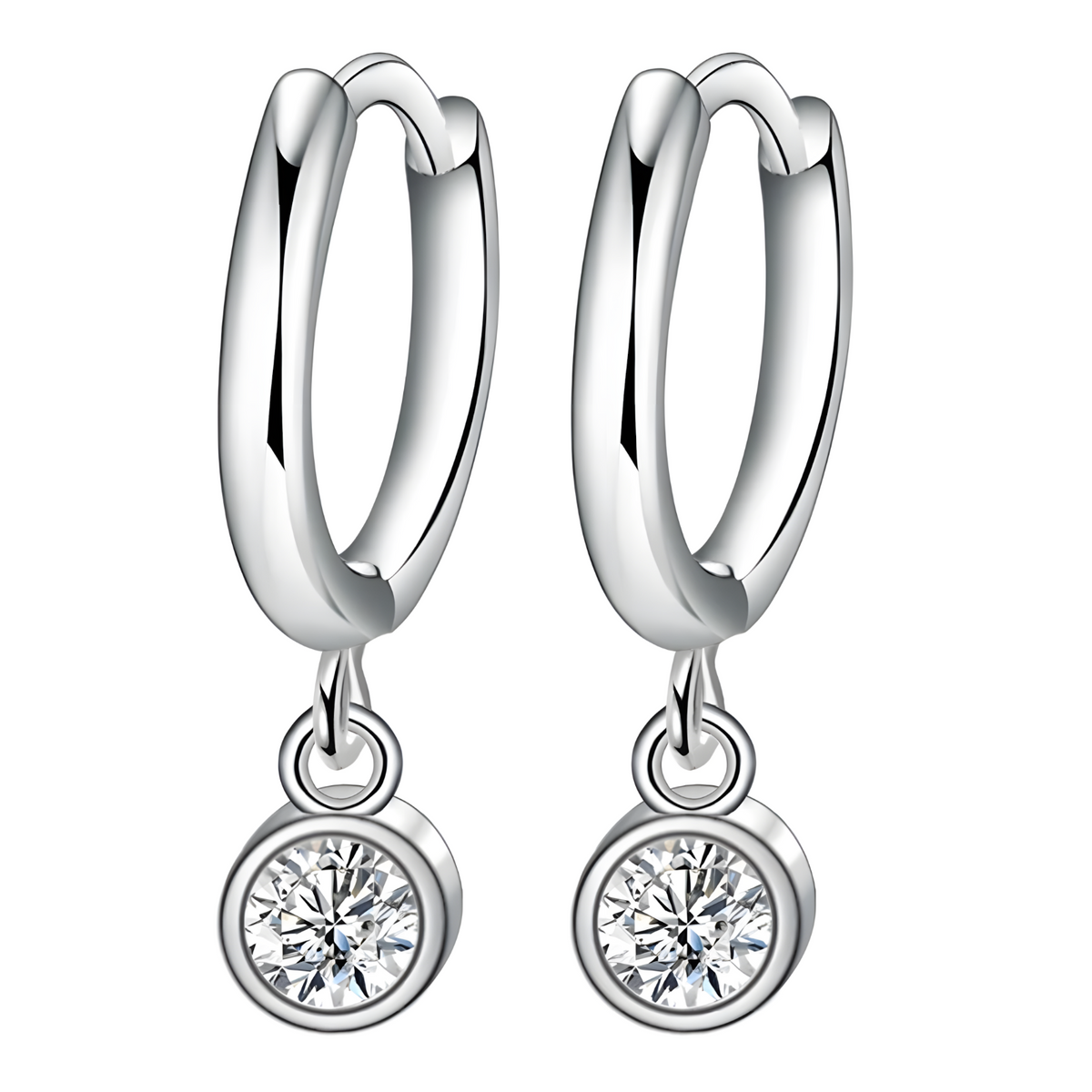 Solid 925 Sterling Silver Zircon Drop Earrings Women, Trendy Hypoallergenic 469