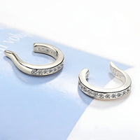 925 Sterling Silver CZ Ear Cuff, No Piercing Crystal Ear Climber, Zirconia 330