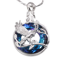 Blue Eagle Pendant Necklace Snake Chain Unisex Religious Pendant Necklace B198
