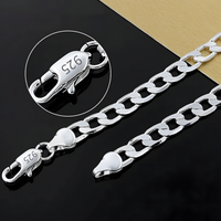 Premium Rhodium-Plated 6MM Cuban Link Chain Necklace-Durable Polished Metal 1452