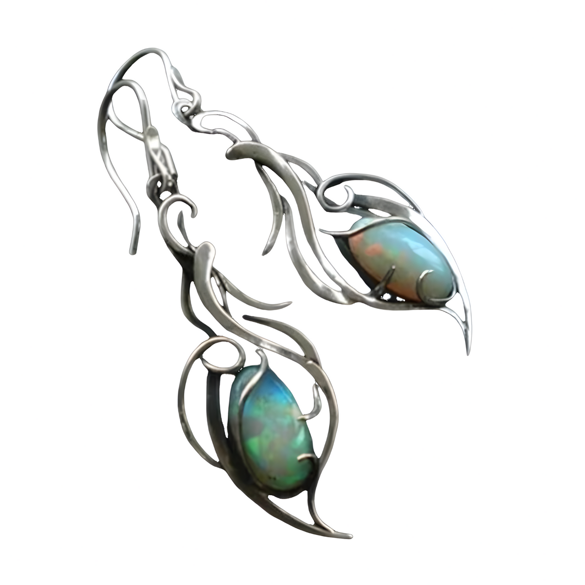 Bohemian Leaf Drop Earrings for Women – Elegant Zinc Alloy + Cubic Zirconia 1163