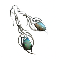 Bohemian Leaf Drop Earrings for Women – Elegant Zinc Alloy + Cubic Zirconia 1163
