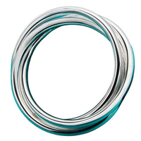 925 Sterling Silver Interlocking Trio Circle Bangle Bracelet- Linked Rings 396