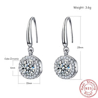Unified Jewellery Sterling Silver Cubic Zirconia Halo Dangle Earrings 348