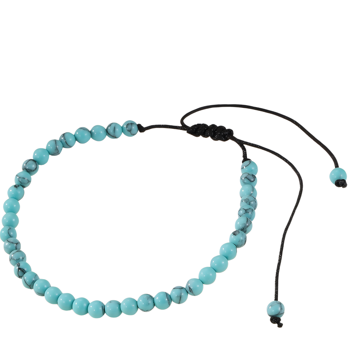 4mm Mini Energy Gemstone Bracelets, Natural Stone Beaded Strand Om Symbol B114