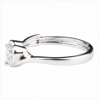 Women's Adjustable Heart Solitaire Zircon Ring, Round Brilliant Promise 1641