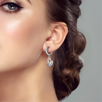 Artist Palette & Brush Drop Earrings Women Rhodium-Plated Alloy Multicolor 1465