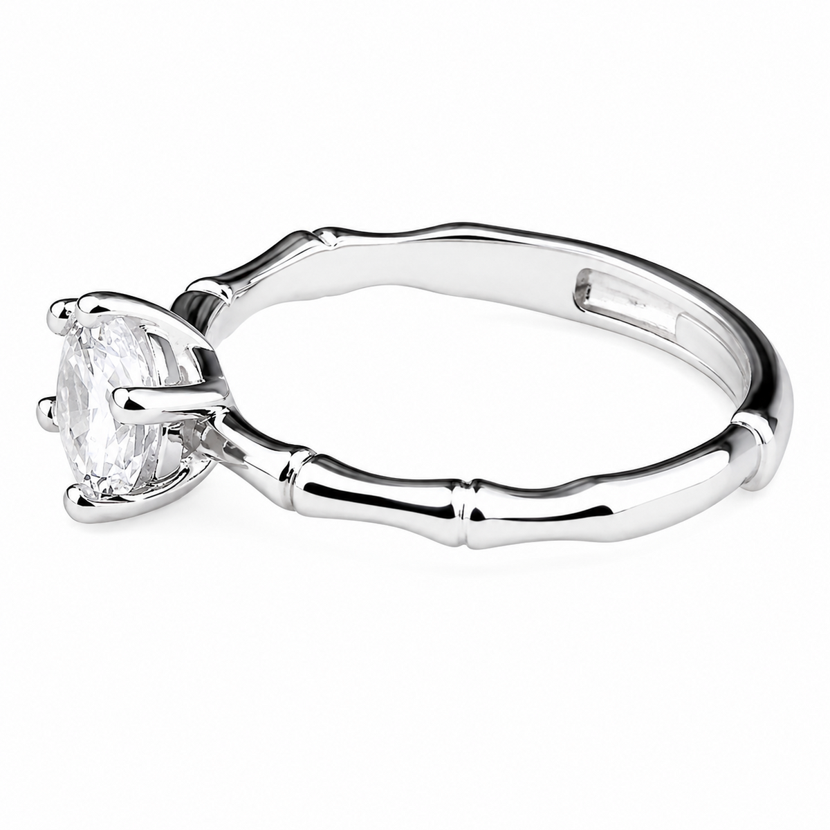 Women's Elegant Adjustable Solitaire Ring, Round Brilliant Zircon Nature 1629