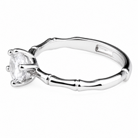 Women's Elegant Adjustable Solitaire Ring, Round Brilliant Zircon Nature 1629