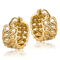 Chunky Gold Hoop Earrings for Women Real Copper Alloy Chain Design 2 cm/0.7 748
