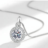 Sterling Silver Box Chain Necklace with Brilliant Zirconia Pendant Versatile 258