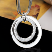 Chain Round Layered Charm Punk Statement Minimalist Collar Necklace 1473