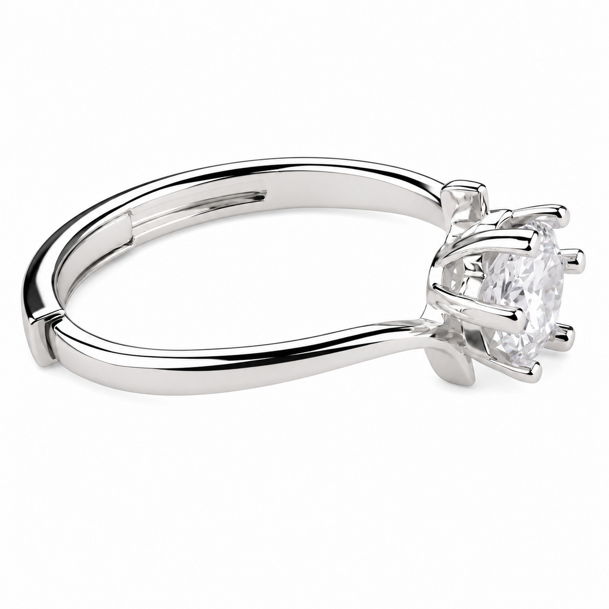 Graceful Solitaire Engagement Ring For Women Round Brilliant Cut Zircon 1605