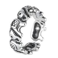Vintage Thai Silver Elephant 925 Sterling Silver Female Resizable Opening 493